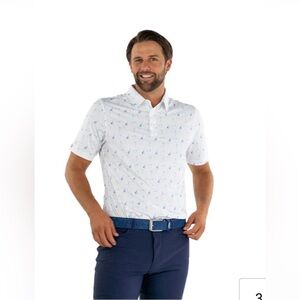 Straight Down Sirena Polo Shirt Size Large Golf